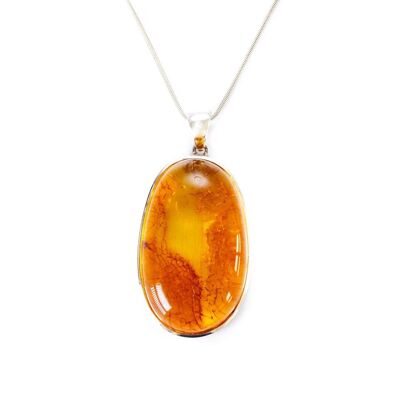 OOAK Oval Honeycomb Amber Necklace