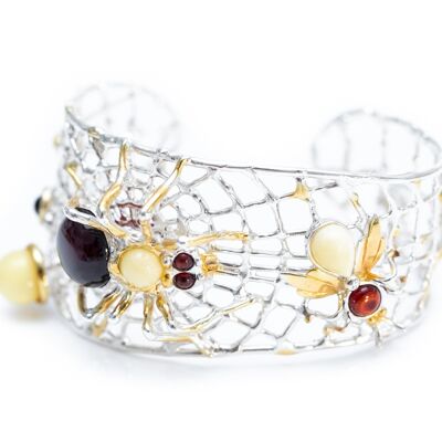 OOAK Mixed Metal Spider Web Arm Cuff