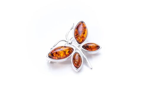 Small Amber Butterfly Brooch