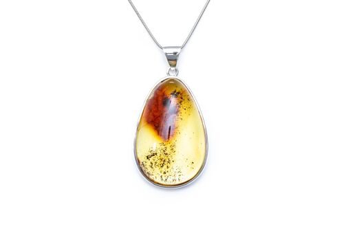 OOAK Natural Yellow Amber Pendant with Inclusion