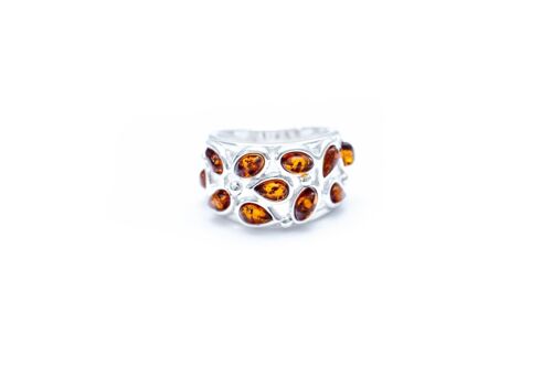 Floral Amber Cuff Ring