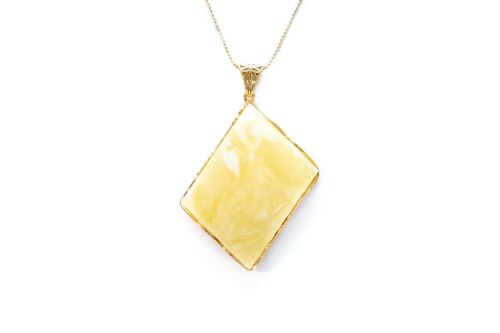 OOAK Exclusive Even Diamond Amber Pendant