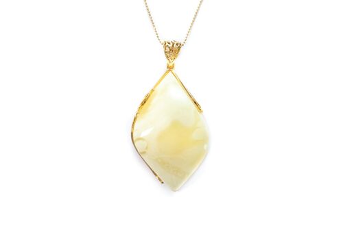 OOAK White Amber Diamond Pendant