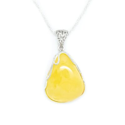 Handmade Yellow Amber Pendant