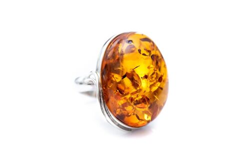 Large Handmade Amber Ring