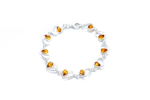Minimal Amber Heart Bracelet