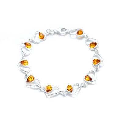 Minimal Amber Heart Bracelet