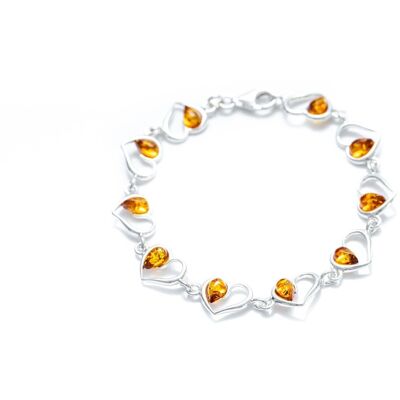 Minimal Amber Heart Bracelet