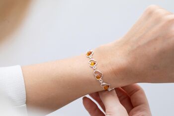 Bracelet Minimal Ambre Coeur 7