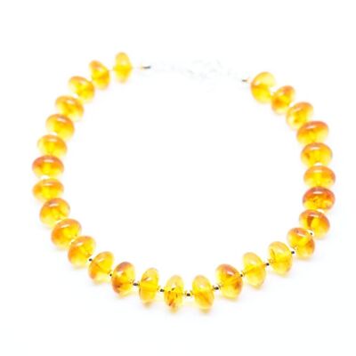 Bracelet Perles Ambre Jaune Adulte