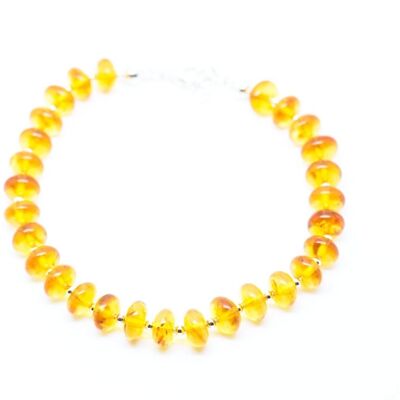 Adult Yellow Amber Bead Bracelet