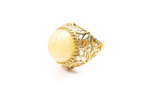 Butterscotch with Gold Finish Statement Ring