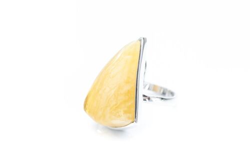 Handmade Triangular Butterscotch Amber Ring