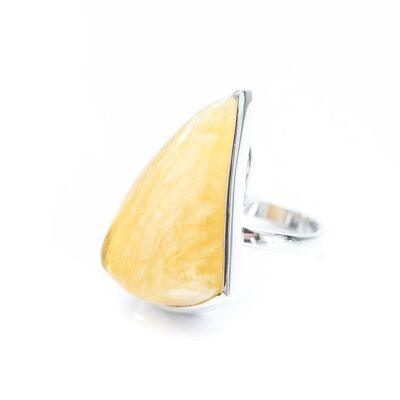 Handmade Triangular Butterscotch Amber Ring