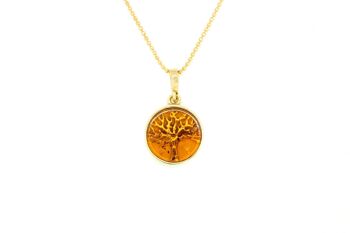 Mini Pendentif Arbre de Vie Plaqué Or 3