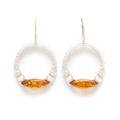 Large Cognac Hoop Earrings