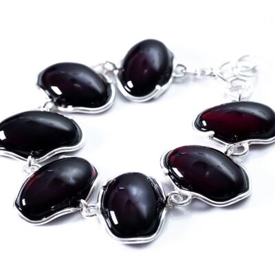 Elegante conjunto de joyas de ámbar cereza oscuro
