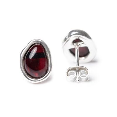 Boucles d'Oreilles Tige ELEMENTS Ambre Cerise