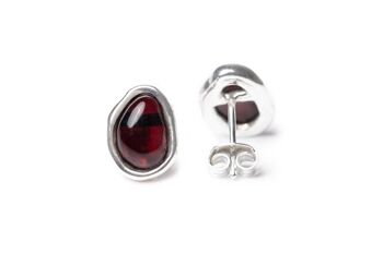 Boucles d'Oreilles Tige ELEMENTS Ambre Cerise 1