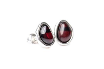 Boucles d'Oreilles Tige ELEMENTS Ambre Cerise 4