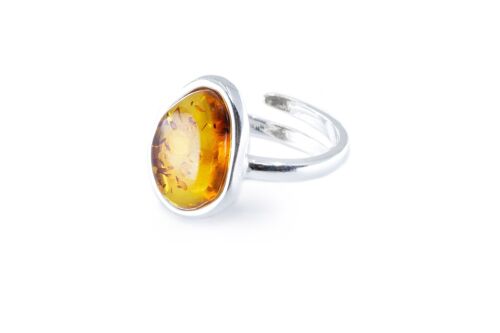 Amber ELEMENT Solitaire Adjustable Ring