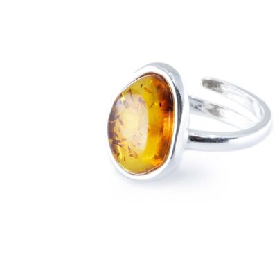 Amber ELEMENT Solitaire Adjustable Ring