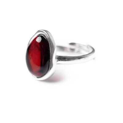 Cherry Amber ELEMENT Solitaire Adjustable Ring