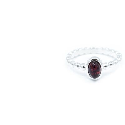 Cherry Amber Bubble Stacking Ring