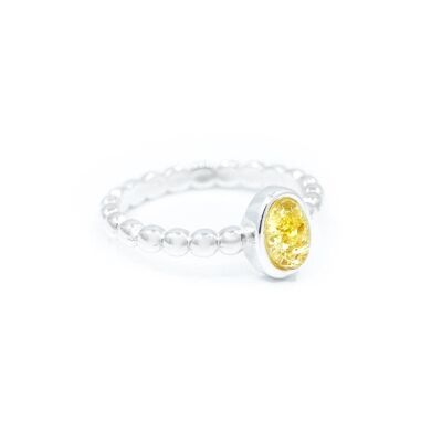 Yellow Amber Bubble Stacking Ring