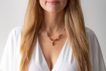 Collier en Y moderne avec ambre de la Baltique 7