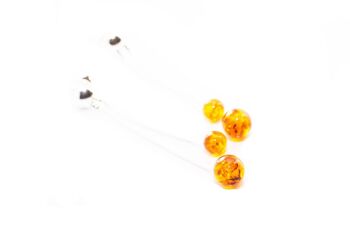 Boucles d'Oreilles Modernes Ambre Sphère 1