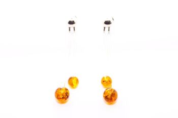 Boucles d'Oreilles Modernes Ambre Sphère 2