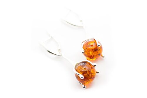 Amber Ball Drop Earrings