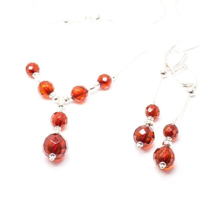 Faceted Cherry Amber Jewelry Set