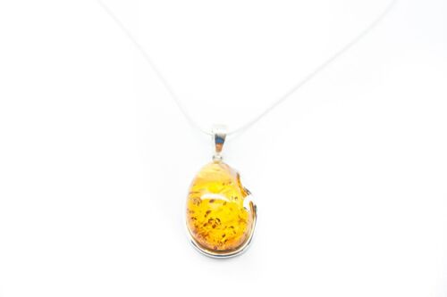 Simple Oval Amber Pendant