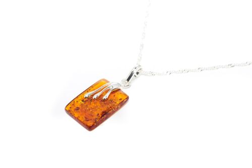 Contemporary Amber Pendant Necklace