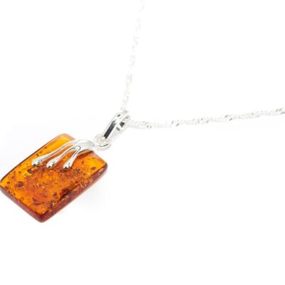 Contemporary Amber Pendant Necklace