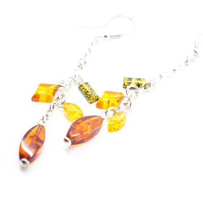 Boucles d'oreilles pendantes en perles d'ambre