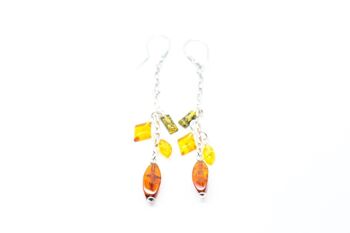 Boucles d'oreilles pendantes en perles d'ambre 2