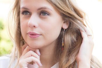 Boucles d'oreilles pendantes en perles d'ambre 4