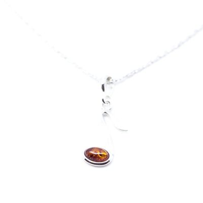 Mini Amber Music Note Pendant