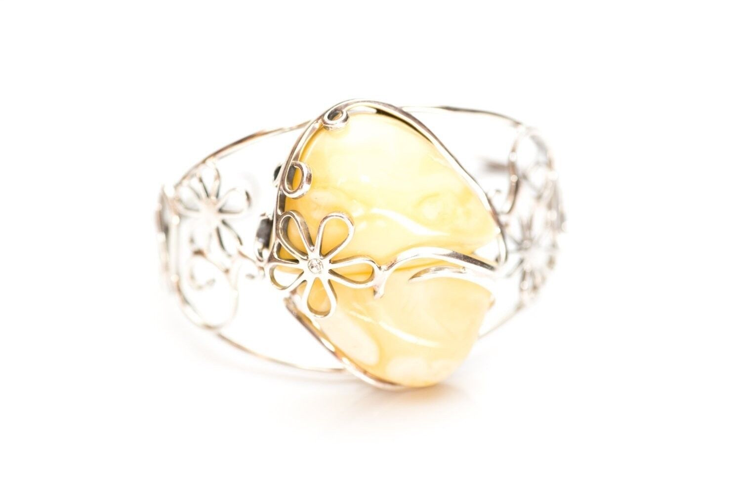 Braccialetto in ambra caramello al burro