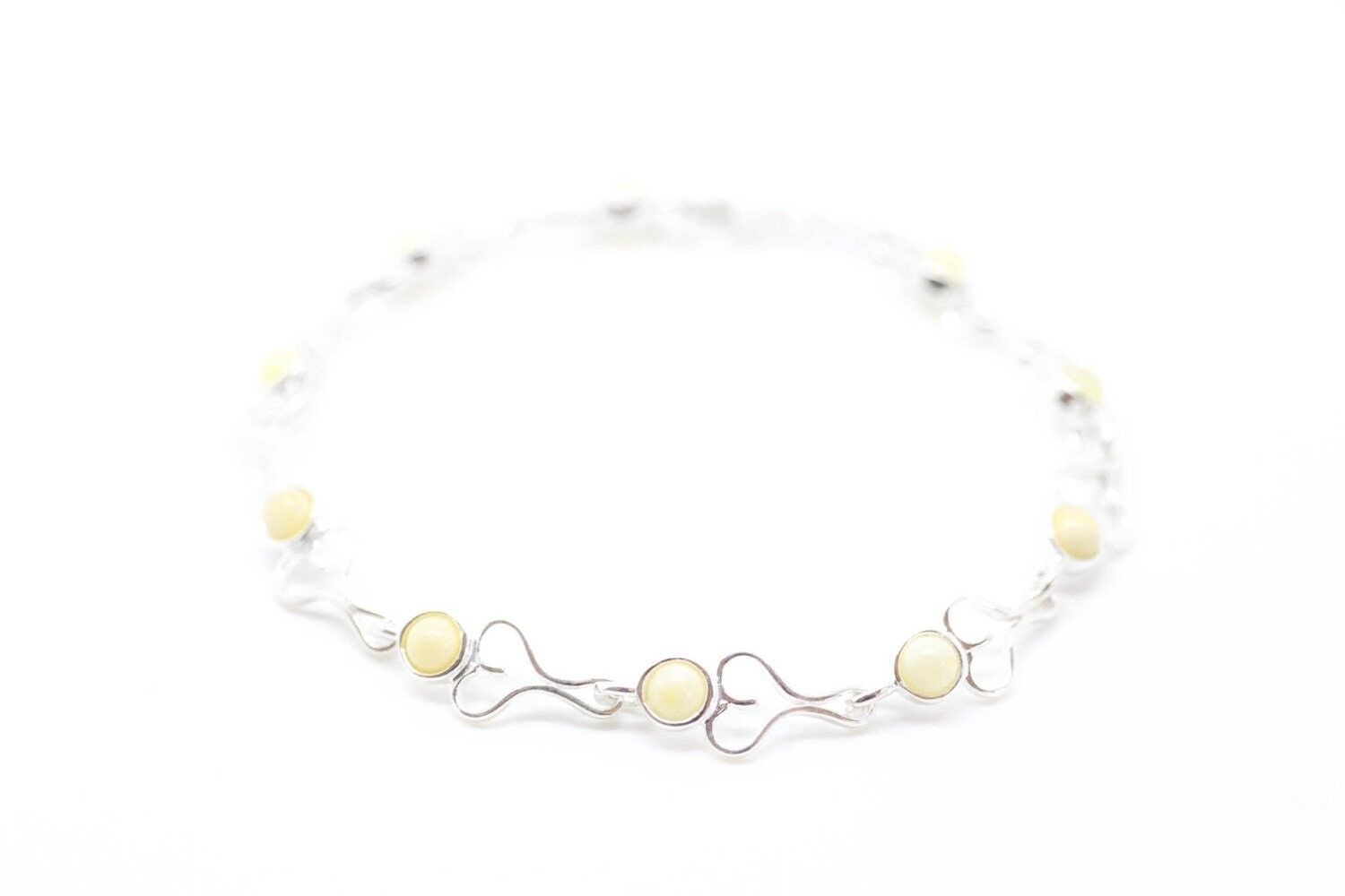 Bracciale cuore color ambra caramello