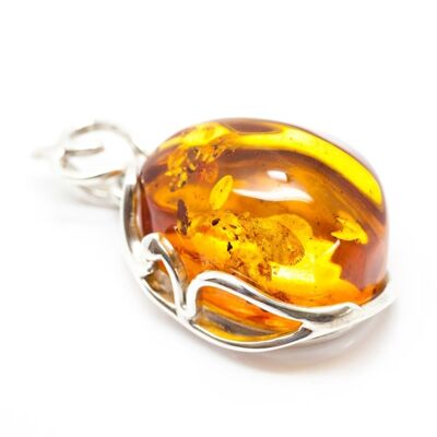 Round Golden Amber Pendant