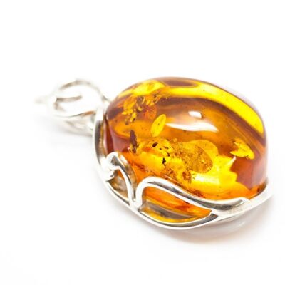 Round Golden Amber Pendant