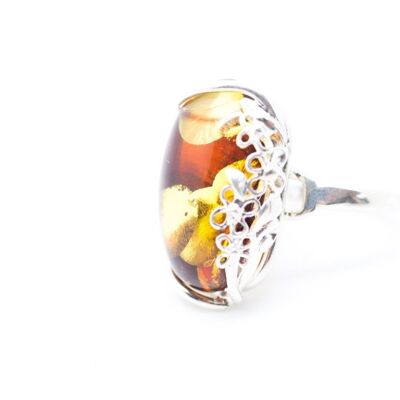 Unique Amber Stone Ring