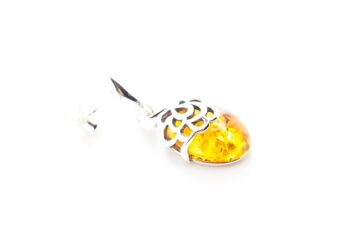 Pendants d'oreilles ovales miel et ambre 3