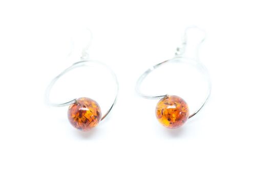 Modern Spiral Amber Earrings