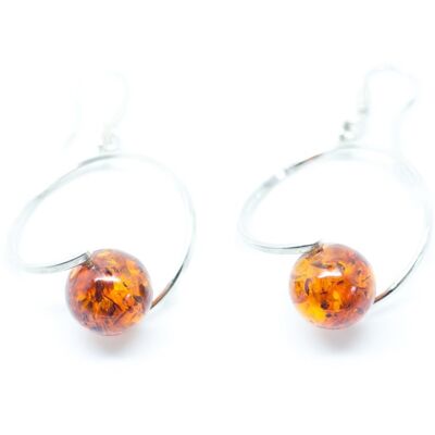 Modern Spiral Amber Earrings