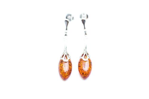 Delicate Drop Amber Earrings